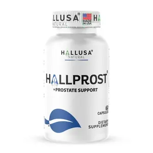 HALLPROST x 60 Capsules – Prostate Support with Saw Palmetto, Zinc & Pygeum – Dietary Supplement for Men’s Urinary Health – Hallusa Natural