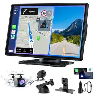 Whatook 9" Portable Wireless Carplay with 1080p Backup Camera GPS Navigation Mirror Link Voice Control Bluetooth Car Stereo Upgrade