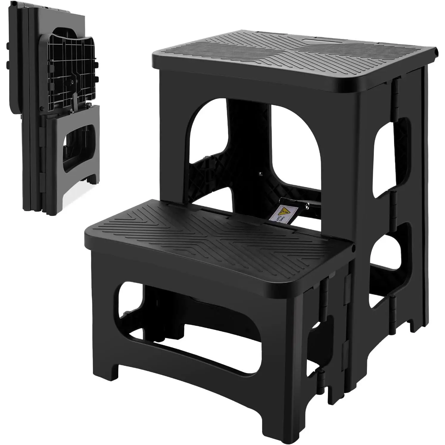 Folding 2-Step Stool for Adults, Non-Slip Collapsible Footstool for  , Portable 2 Step Pool Ladder, Hold up to 300 lbs, Lightweight & Foldable Step Ladder for Kitchen Pool Office Home RV