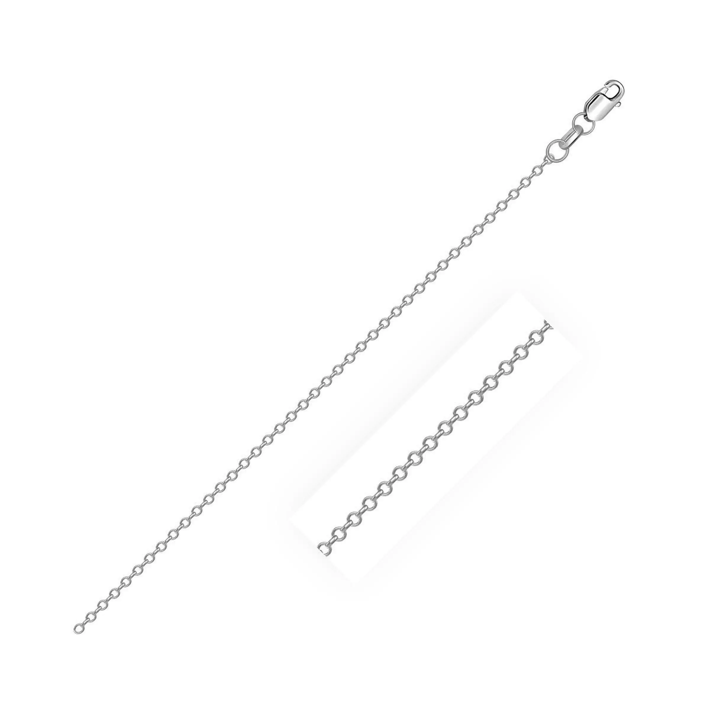 Sterling Silver Rhodium Plated Cable Chain (0.80 mm)