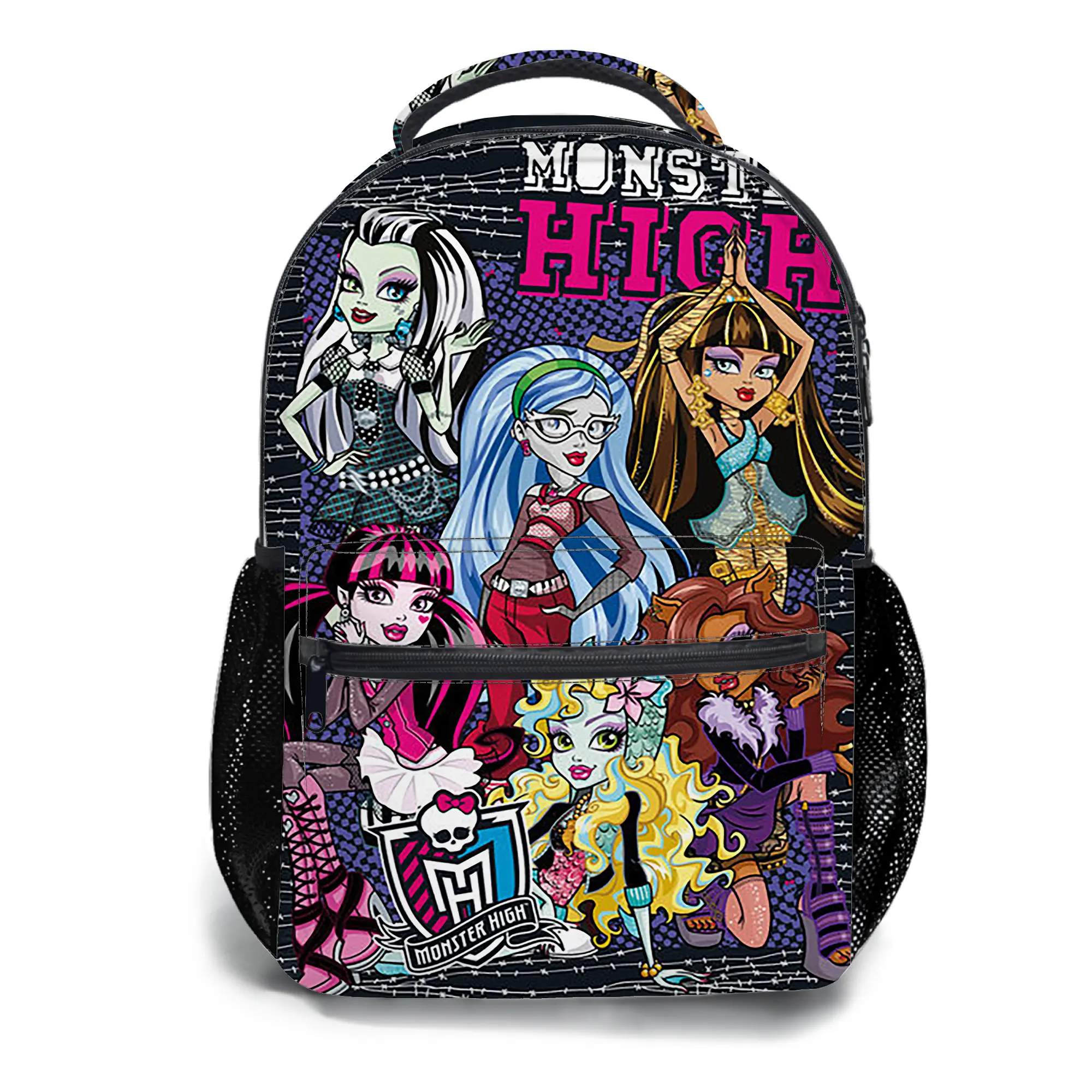 Monster-High-Backpacks for Girls, Cute School Backpack for Girls Boys, Aesthetic Bookbag for Teens, Lightweight Classic Backpack for Travel, Work, Picnic A-49