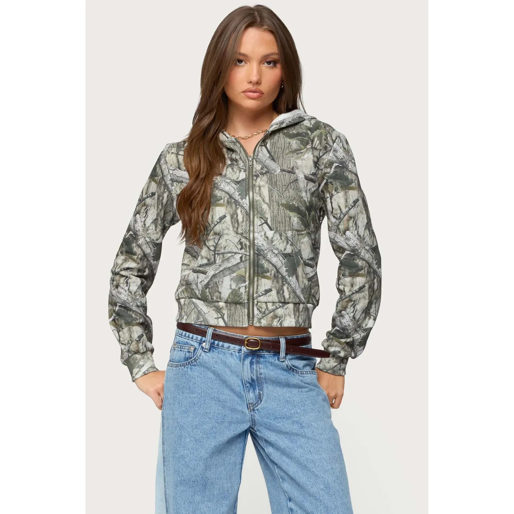 Tayler Camo Zip Up Hoodie