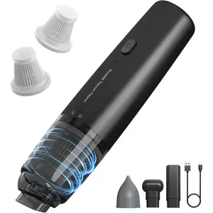 Handheld Vacuum Cordless,  Vacuum Portable with 2 Suction Modes, Blow & Suction 2-in-1, Mini Vacuum Cleaner Rechargeable for , , , Office, Desk, Keyboards (Black)