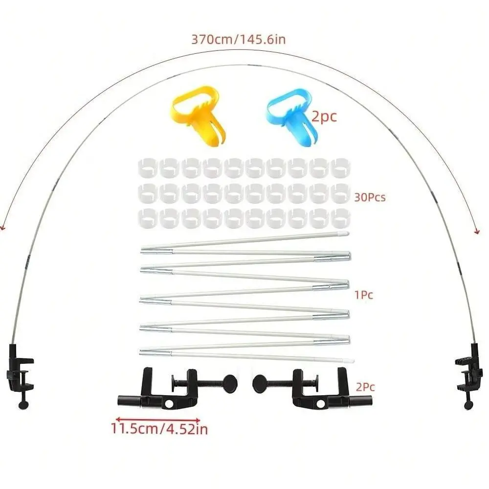 10 Section White Fiber Rod Table Clip Ki