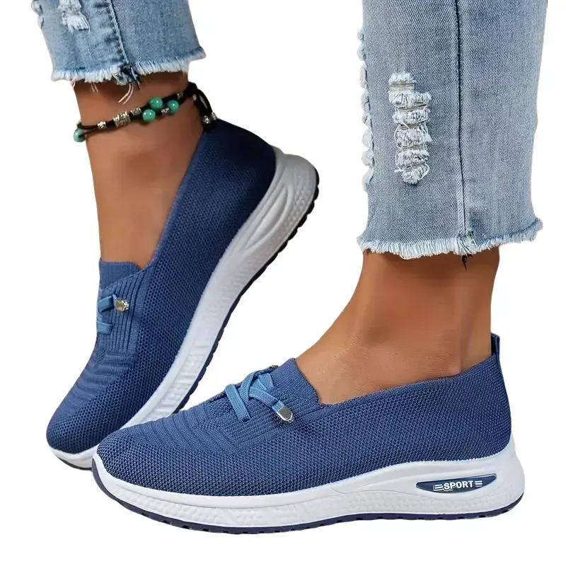 OFIREND | Women's Knit No-Tie Walking Shoes, Breathable Soft Sole Non-Slip Slip-On Casual Sneakers for Commute & Daily Errands,shoes for back to school,back to school shoes