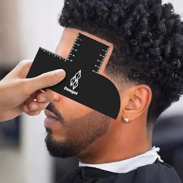 Heatless Reusable Barber Enhancement Card - Foldable Black Adjustable Fine-Tooth Folding Comb, Durable Hair Styling Tool with Measurement Indicators, Spray Edge Line Up for Male Precision Cuts & Heatless Hairline Shaping (Hair Brushes & Combs), Hair Styli
