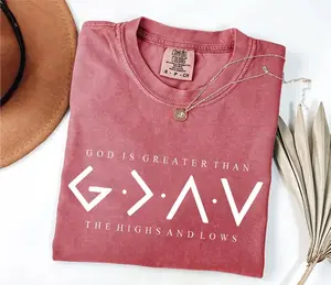 Comfort Colors Religious Shirt, Jesus Shirt, God Is Greater Than The Highs And Lows, Christian Tee, Faith Tee, Bible Verse