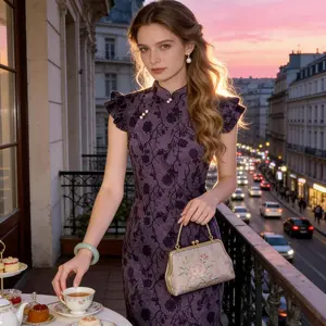 3D Floral Print Cap Sleeve Cheongsam · Stretch Fitted Modified Cheongsam · Gentle Elegant Long Dress