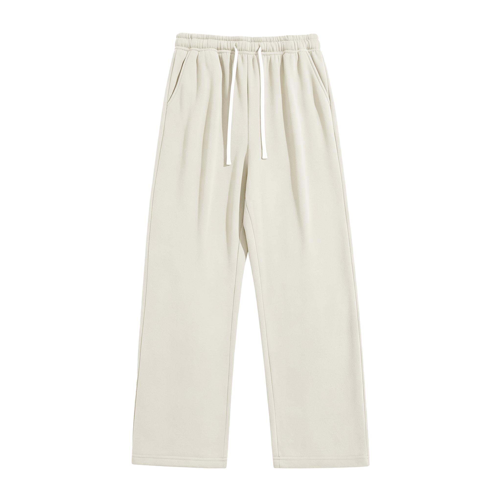 4-Pack Men’s Soft Cotton Blend Wide-Leg Pants, Casual Drawstring Sweatpants, Comfortable Elastic-Waist Streetwear Pants for All Seasons, Multiple Colors Available