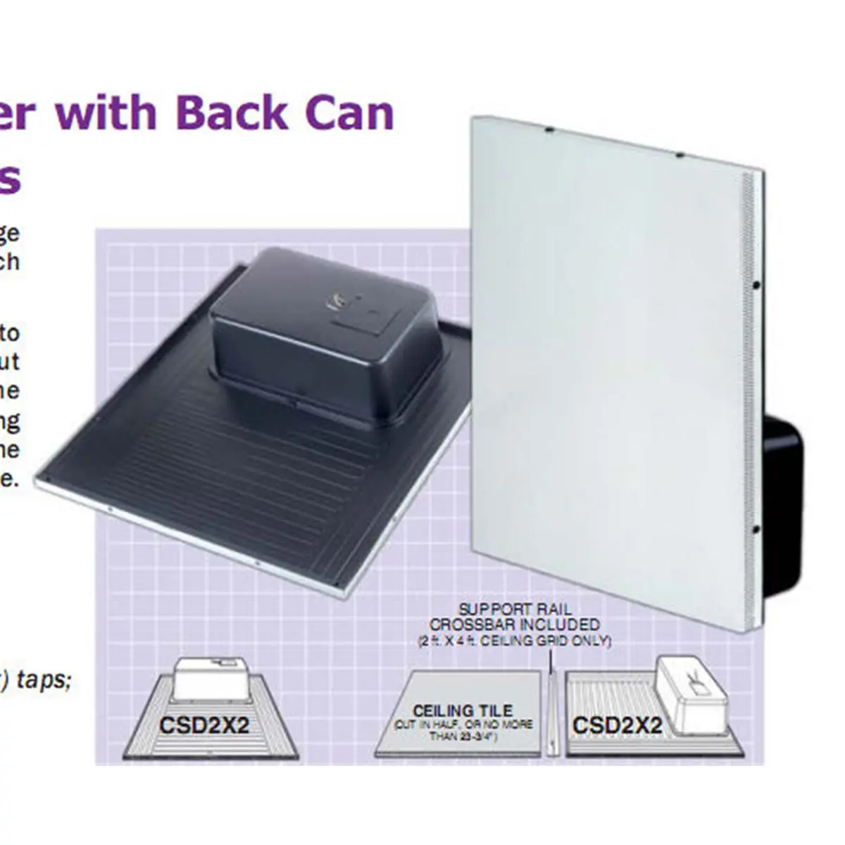 Bogen  2' x 2' Off-White Drop-In Ceiling Speaker Pair, Audio, Rotary Switch, Full Range Speaker, Ceiling Grid Mount Speaker