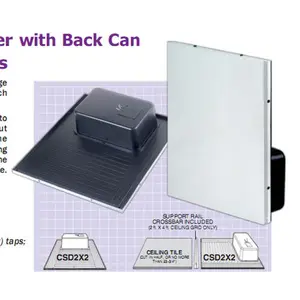 Bogen  2' x 2' Off-White Drop-In Ceiling Speaker Pair, Audio, Rotary Switch, Full Range Speaker, Ceiling Grid Mount Speaker