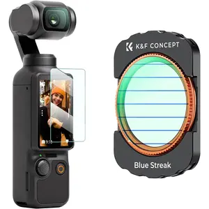 K&F CONCEPT Blue Streak Anamorphic Flare Special Effects Camera Filter, Compatible with DJI Osmo Pocket 3/Pocket 4 Camera Accessories