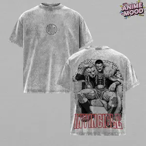 Thragg Invincible Graphic Tee Vintage Washed Shirt Unisex Streetwear Anime Shirt Viltrumite King Thragg Design Invincible Comic T Shirt Gift for Fans