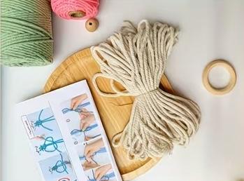 A Complete Beginner'S Knitting Kit for Making a Flower Pot Net Bag, Featuring a Knitting Set with Step-By-Step Instructions. It'S Ideal for Home Decor And Makes a Perfect Holiday Gift for Family