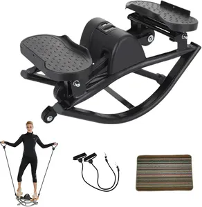 Low-Impact Lateral Rocking Fitness Stepper for Knees and Joints,Home Workout Machine,Rock Stepper Machine with Digital Display,Track Time,Reps,Calories for Legs,Glutes,Abs