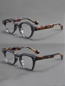 Unisex Casual Retro Square Frame Glasses, Trendy Casual Frames, Full Rim PC Frames, Light Blocking Lenses, Perfect for Photography Props