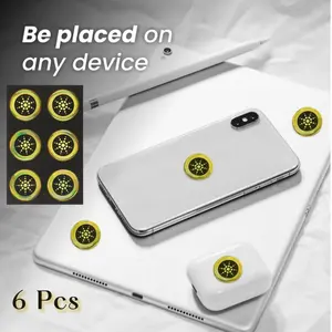 Quantum Shield EMF Reducing Anti Radiation Stickers 6pcs Gold Silver Finish for Phones Laptops Airpods  Cellphone Smartphone Electronic Less EMF Radiations Decorative Stickers