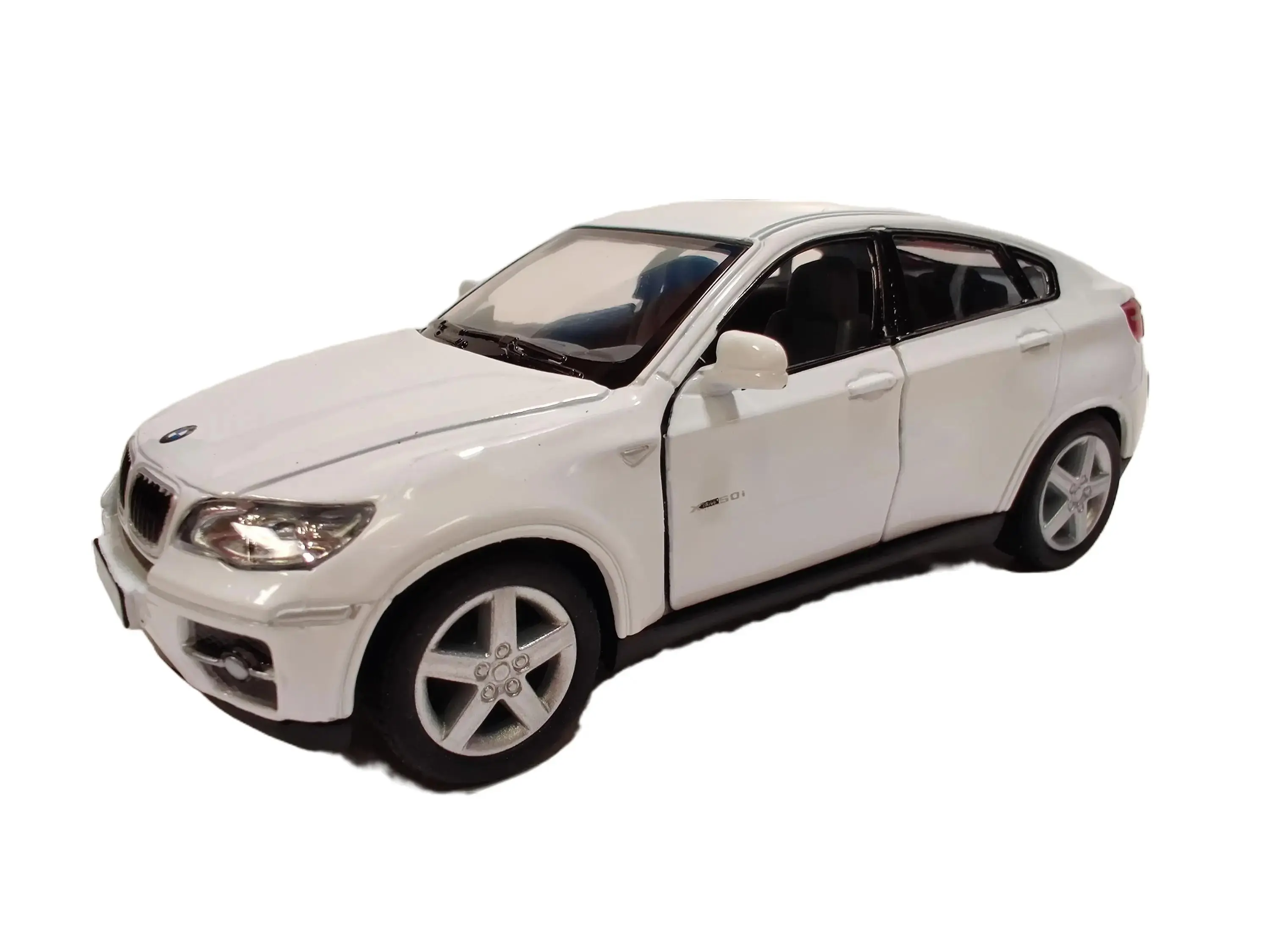 KINSMART 1:38 Scale BMW X6 Model Car, 5-Inch Length, Die Cast Metal and Plastic Parts, White Color, Officially Licensed