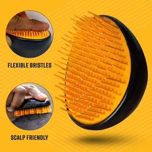 Wash and Style Detangle Hair Brush - Orange Egg-Shaped Design for Hair, Beard & Waves - Ideal for Dreadlock Detangling & Re-Twist