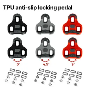 2 Piece Road Bike Lock Plate, Compatible with Look Keo Series Pedals, Self-Locking, Anti-Slip, Durable Nylon, Cycling Accessories