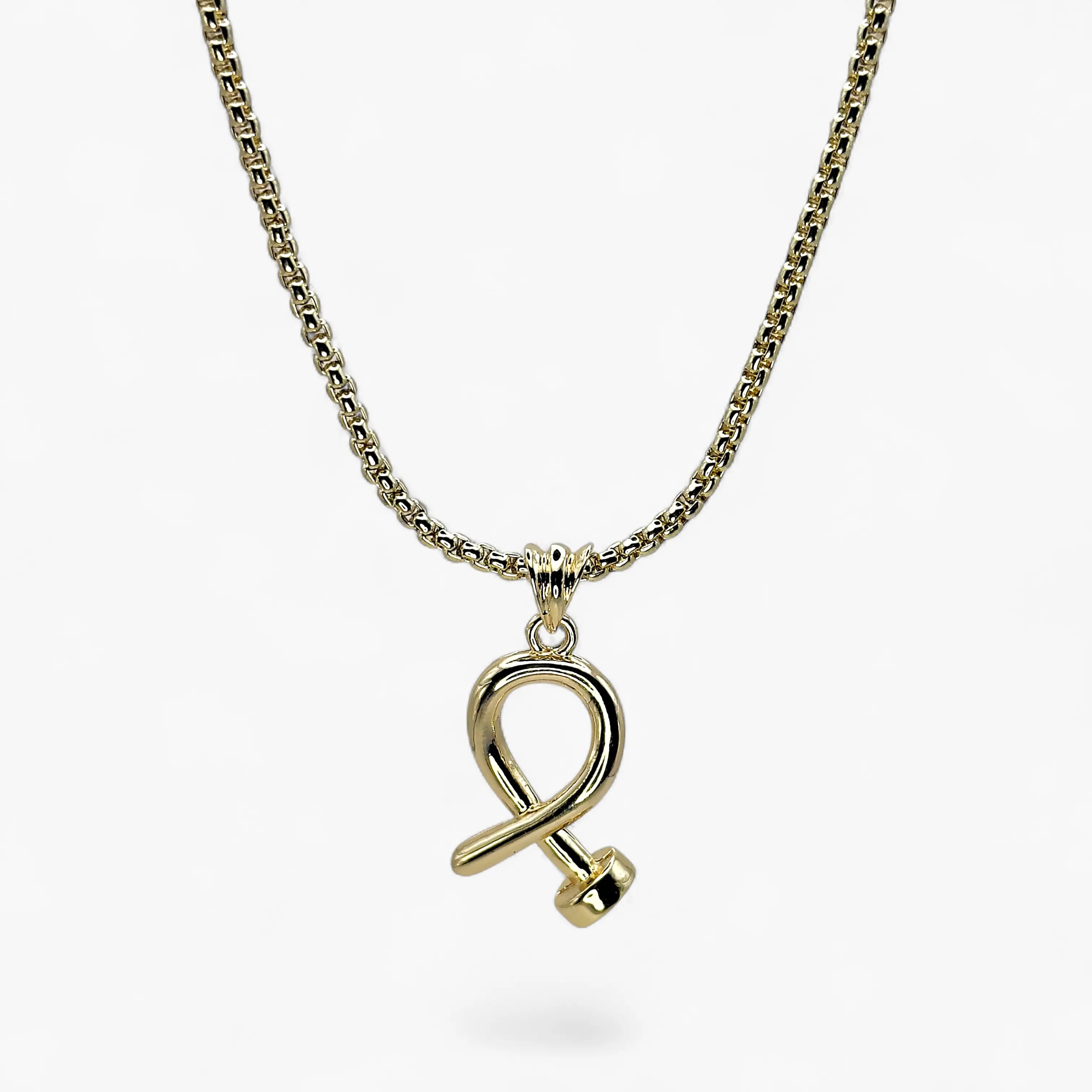 Gold Nail Pendant Necklace