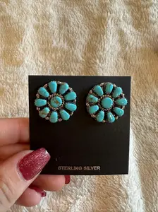 authentic turquoise concho stud earrings