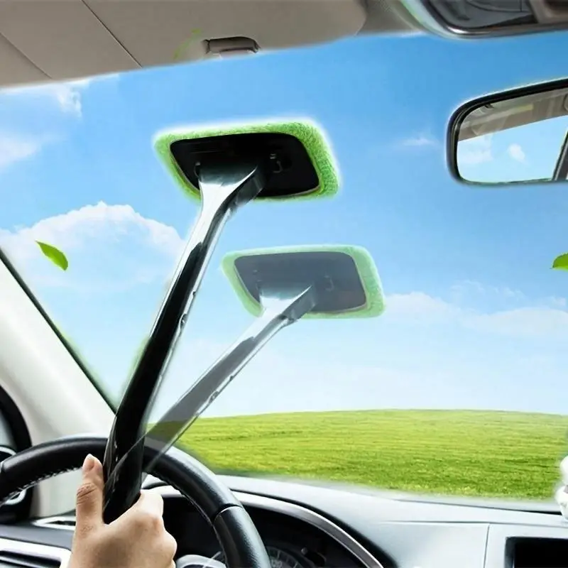 Car Window Glass Cleaning Brush, Car Front Windshield Cleaner, Window Cleaning Tool, Long Handle Auto Glass Wiper, Professional Car Cleaning Tool, Men