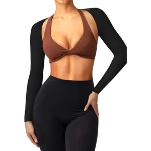 Women Bolero Shrug Long Sleeve Open Front Workout Ballet Shrug Arm Sleeves