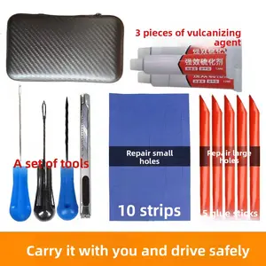 StreetCore Auto Tubeless Tire Repair Kit for Car & Motorcycle Heavy Duty Tire Plug Tool Set Vulcanizing Rubber Strips Flat Tire Repair Kit