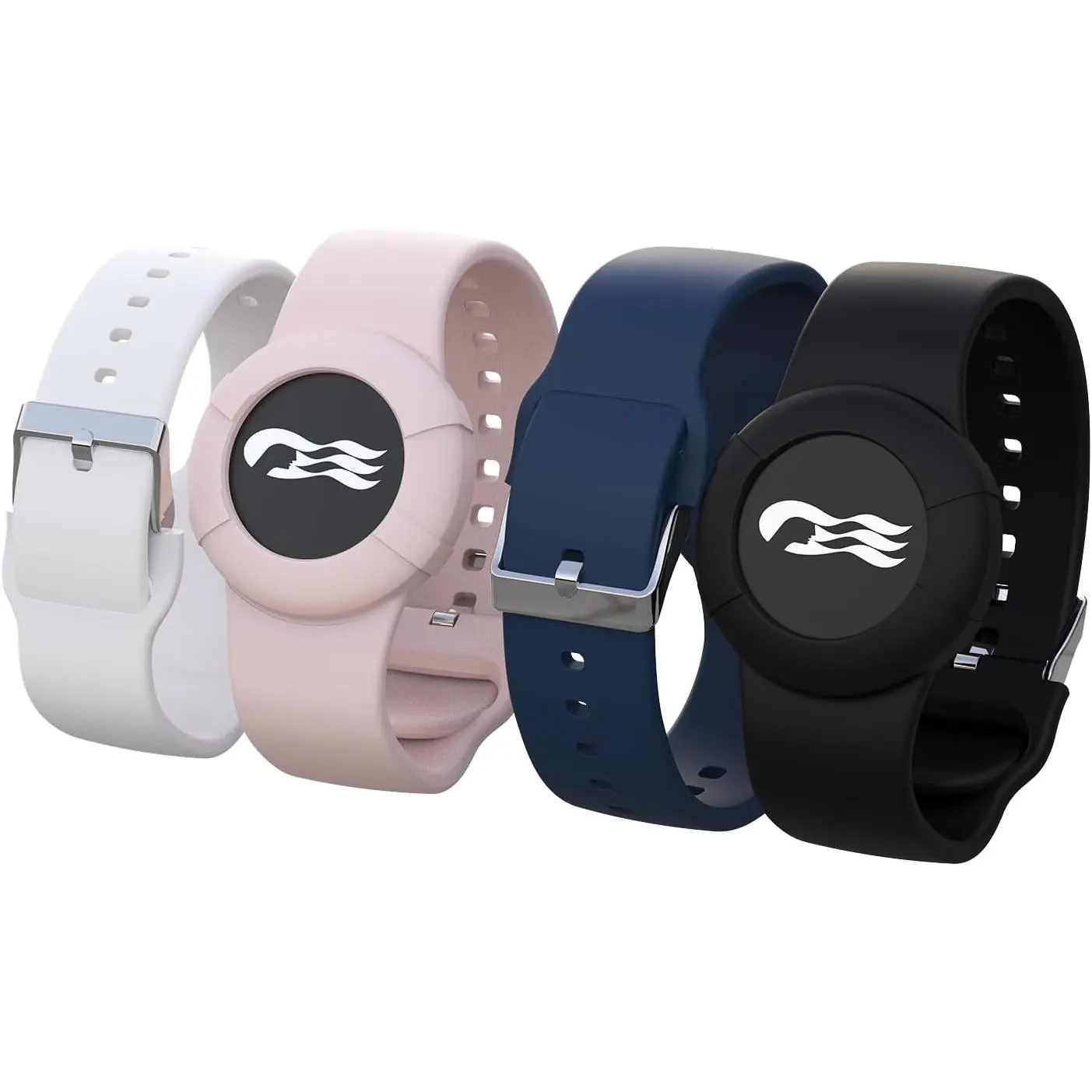 4 Pack Princess Cruise Medallion Holders for  and Adults,  Wristbands for Carnival  Medallion - 2 Sizes (S/M and M/L) in  Pack, Black and Dark Blue (M/L),  and White (S/M)