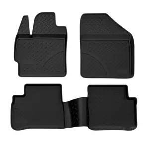 3D Custom Fit Floor Mats for 2010-2014 Toyota Prius (All Trims), All-Weather Floor Liners, Full Set for 1st & 2nd Row, Black, Rubber