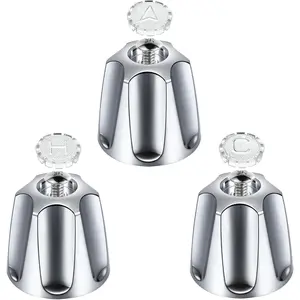 3 count Shower Knob Replacement Compatible with Price/Pfister Verve Tub Shower, Bathtub Faucet Handle Remodel Trim Kit Include 1 Hot 1 Cold 1 Diverter and 3 Screws