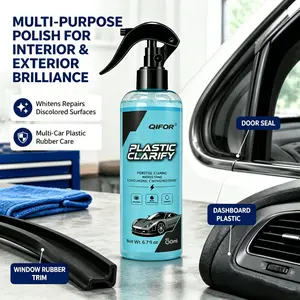 QIFOR Car Plastic Restorer, Quick Polish for Color Restoration & Protection on Car Panels, Tires & Dashboards, Easy to Use, Long-Lasting Protection, Car Detailing Products