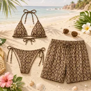 Signature Swim Co. Matching Couple Swimwear Set 2026 - Women’s Viral Bikini, Men’s Shorts for Beach Vacation Gift