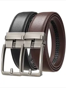 Automatic Buckle Leather Jeans Waist Straps Plus Extra Size Large Style Click Belts for Fat Tall Men Famous Luxury Brand Designer