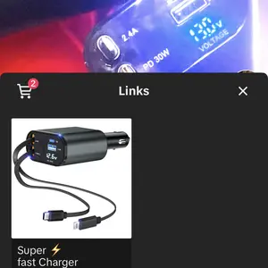 Product Review of 4-in-1 Retractable Car Charger, 100W USB-C Fast Adapter with Lightning Cable & Dual Ports for iPhone, iPad, AirPods, Samsung, Google Pixel from D**a ❌**