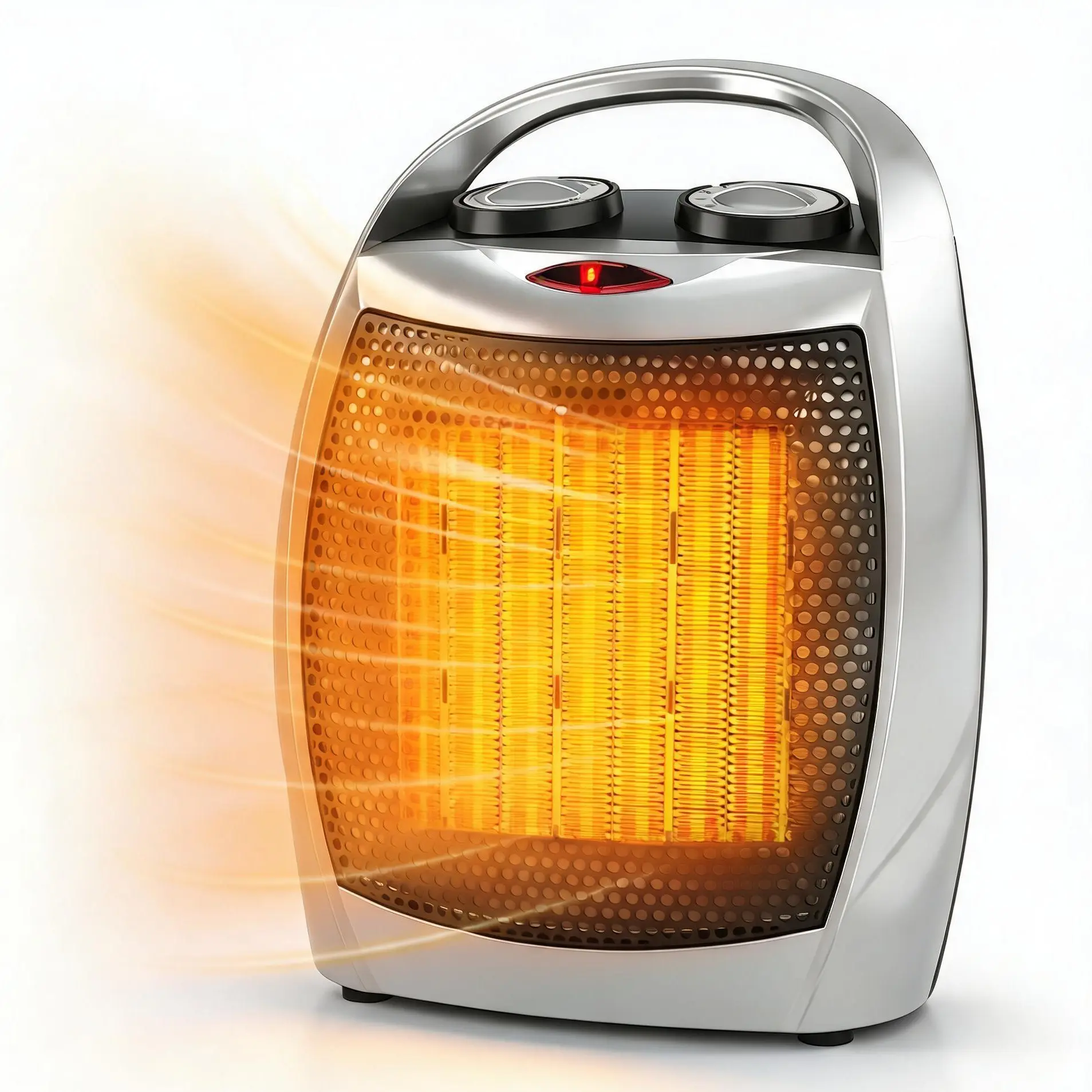 Garvee 1500W/750W Portable Electric Space Heater, 2-in-1 Fast Heating Ceramic Desk Heater & Fan with Thermostat, Quiet <45dB Tip-Over & Overheat Protection, for Office Room Under Desk Home Use