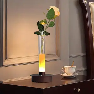 USB Rechargeable Flower Vase Design LED Light, Portable Table Lamp, 3 Color Light/Touch Light, Bedside Night Light, Home Decor