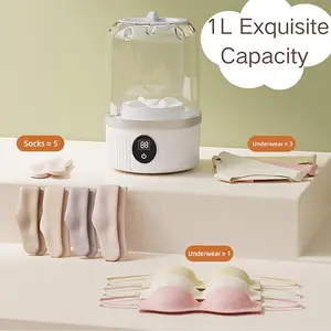 Smart Laundry Cup Portable Mini Underwear Washing Machine with Life Quick Wash in 5 Minutes Waterproof & Splash-Proof for Dorms Camping Business Trips
