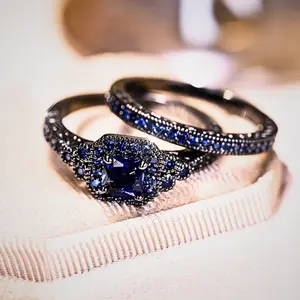 Luxury Blue Jewelry Set – Elegant Sapphire CZ Set with Ring for Wedding, Date & Party Wear