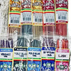 X3BluntLife Jumbo XL 19-in Scented Incense Sticks - 25 per Pack, Aromatherapy Fragrance Freshener with Box for Home Care Wooden Holder