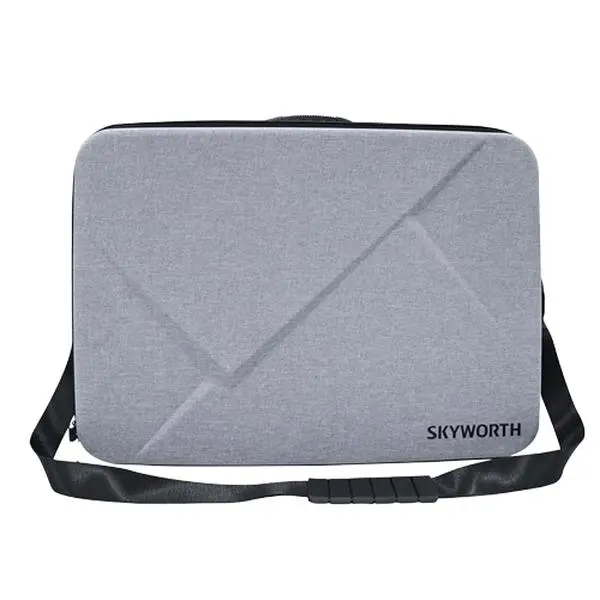 SKYWORTH Waterproof Hard Shell Cover for 24” Handheld Portable Smart TV - Shockproof, with Shoulder Strap, Accessory Pocket, Wireless Remote Control Pouch (Grey) - Audio & Video Accessory