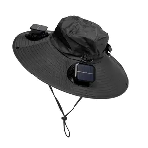 Triple Solar Fan Hat – UV-Protection Outdoor Wide-Brimmed Fisherman Hat, Supports USB and Solar Power Supply, Suitable for Beach, Camping, Outdoor Activities, Fishing, and More. sun