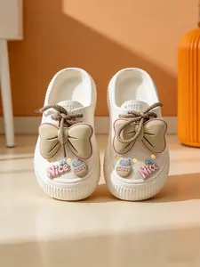 Women's Cute Bow Decor Platform Shoes, Kawaii Thick Sole Slip-On Mules, Comfortable Non-Slip Casual EVA Slippers, for Indoor Outdoor Everyday Wear