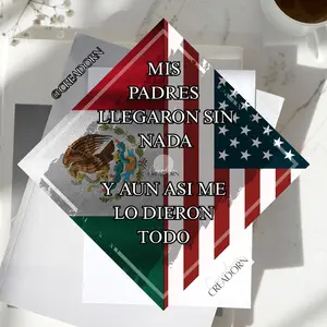 Mexican American Flag Graduation Cap Topper: Hispanic Spanish Custom Quote (Print)