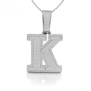 [ICE HUE] Unisex 18K Gold Vacuum Plated Copper Zircon Letters Pendant Necklace - 5A+ Sri Lanka Zircon A-Z Design, Miami Italy Mexico & Micro Inspired, Luxury Costume Jewelry for Daily Wear, Gift Idea