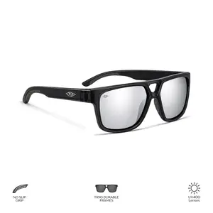 APEX Rugged No Slip Grip Silver Lenses Sunglasses