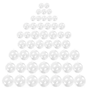 Kingrol 50 Pack Clear Plastic Fillable Ornaments Ball for Christmas, Wedding, Party, Home Decor, DIY Art and Craft Supplies, 1-1/8, 1-1/2, 2, 2-3/8, 2-3/4 Inch