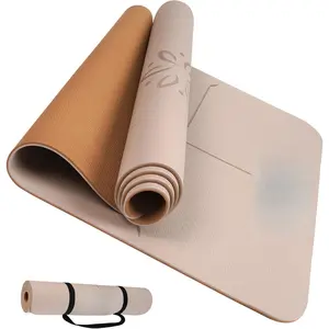 Non Slip Yoga Mats with Strap - Pilates & Exercise Mat for Home Workout