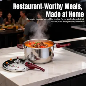 26cm 9.51QT (9L) HCX Pressure Cooker | Explosion-Proof, Induction/Gas Compatible | Fast Cooking for Home & Restaurant